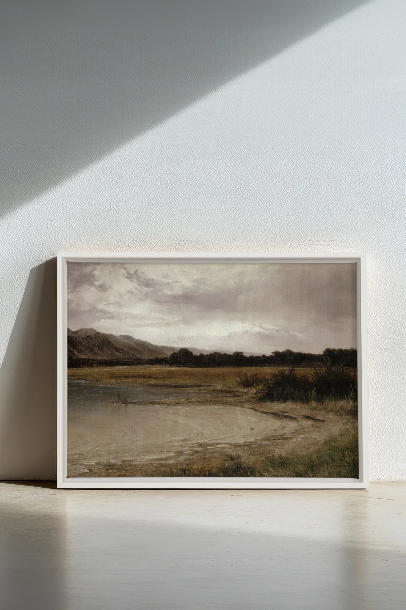 GREY MEADOW, Oeuvre sur toile étirée, encadré Blanc