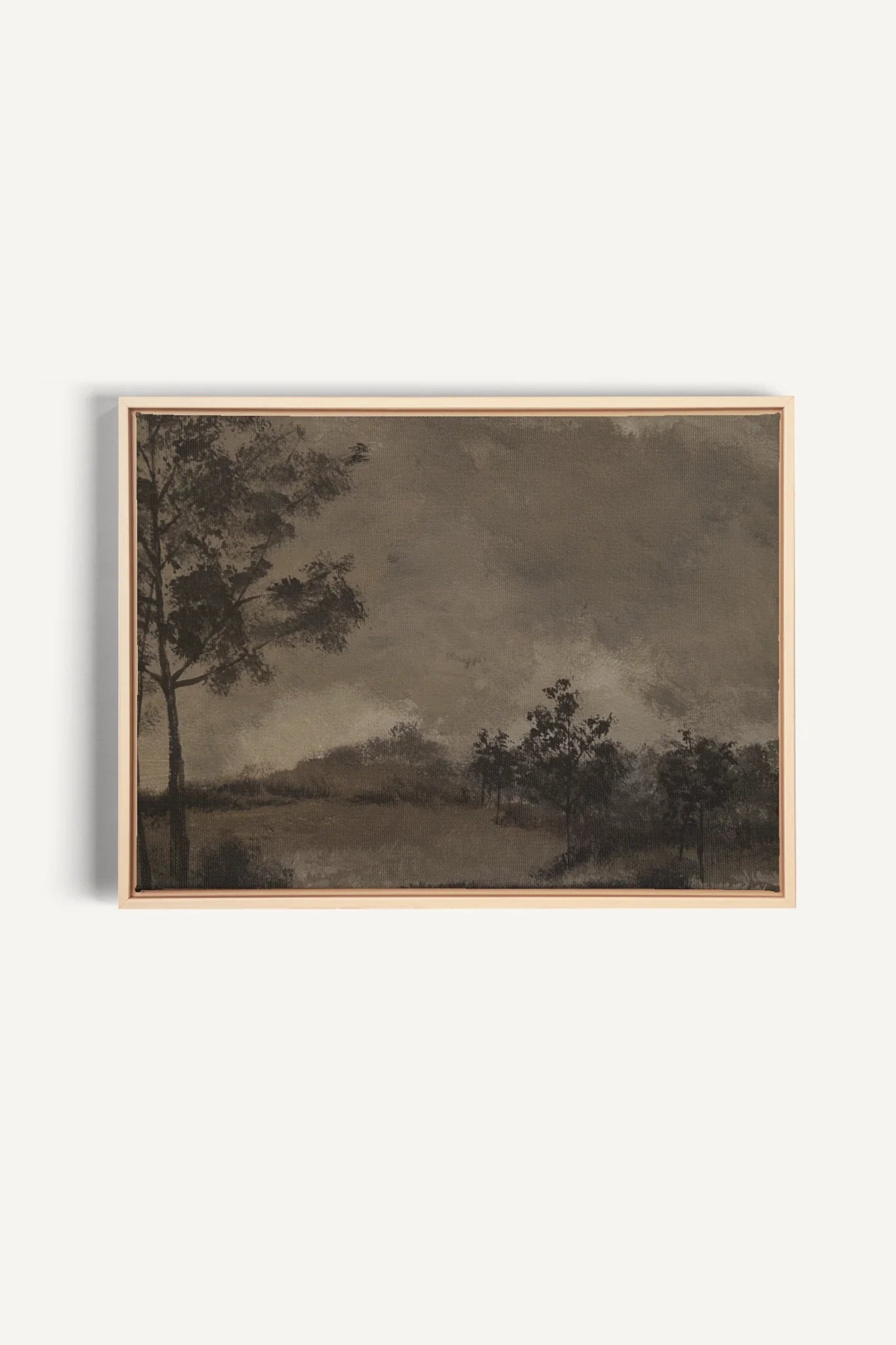 HAZY WOODS, Artwork on stretched canvas, framed Natural Light