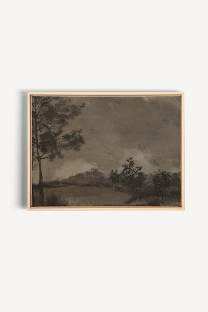HAZY WOODS, Artwork on stretched canvas, framed Natural Light
