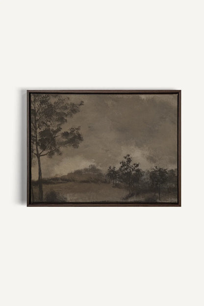 OLEKA CANVAS - HAZY WOODS, Oeuvre sur toile étirée, encadré Brun Noyer