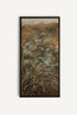 HERBES FOLLES toile étirée encadré brun noyer