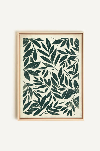 OLEKA CANVAS - HERITAGE GREENERY, Oeuvre sur toile étirée, encadré Naturel Clair