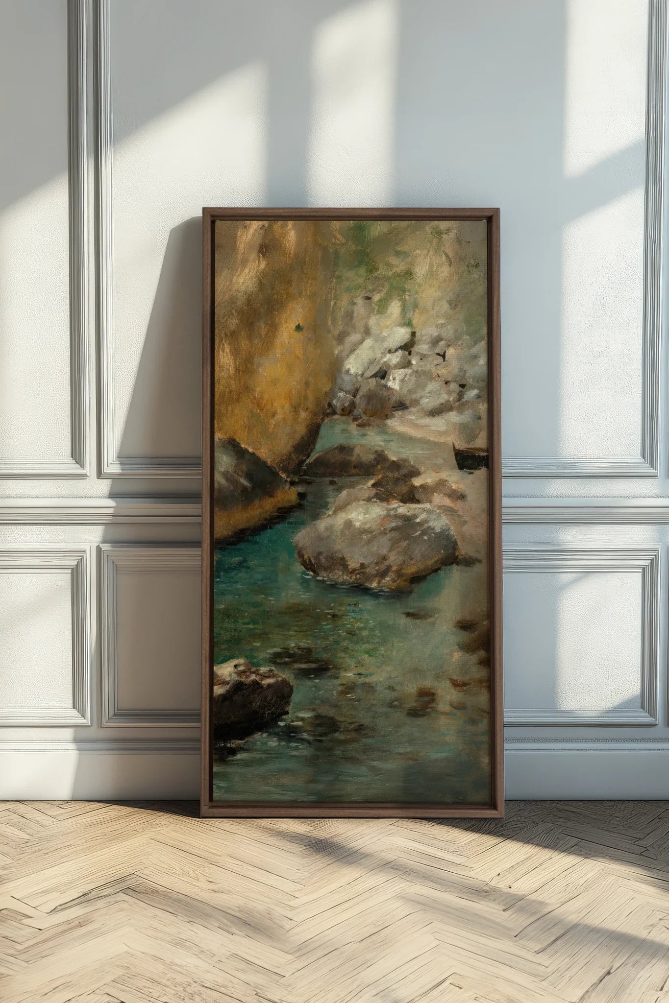 HIDDEN COVE, Oeuvre sur toile étirée, encadré Brun Chêne