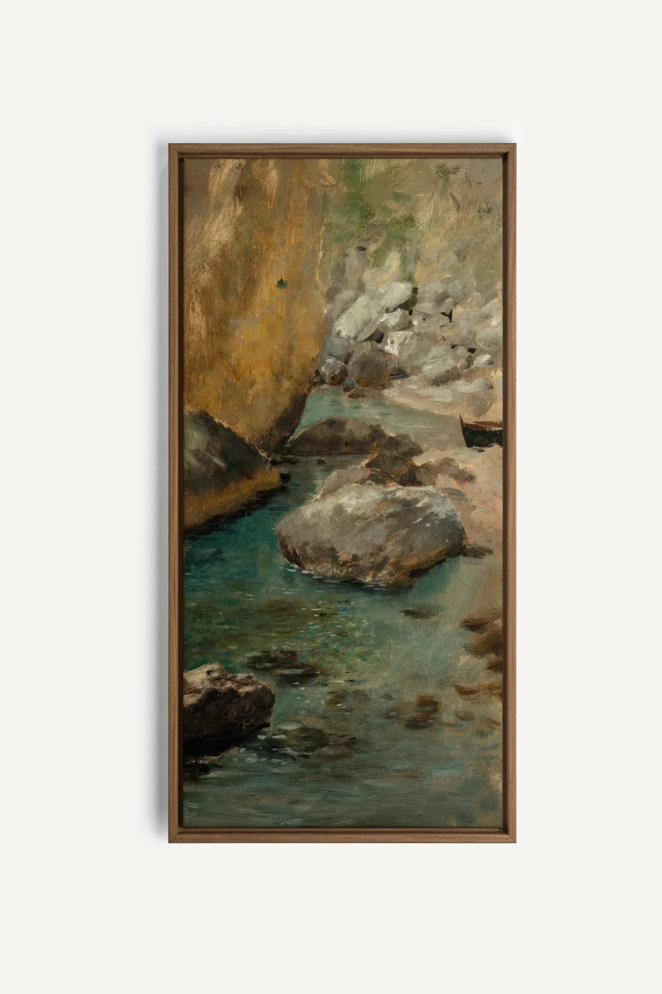 HIDDEN COVE, Oeuvre sur toile étirée, encadré Brun Chêne