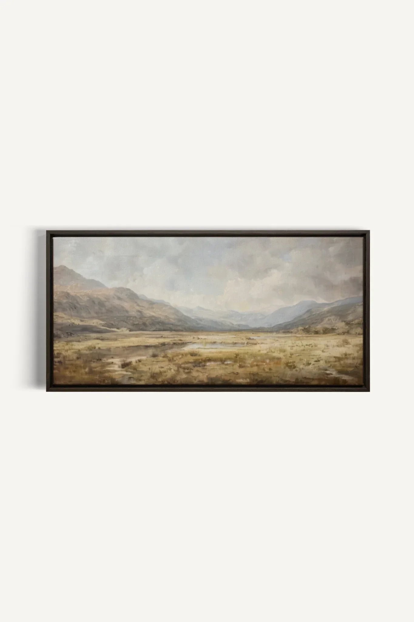 OLEKA CANVAS - Highland Mist, Oeuvre sur toile étirée, encadré Brun Noyer