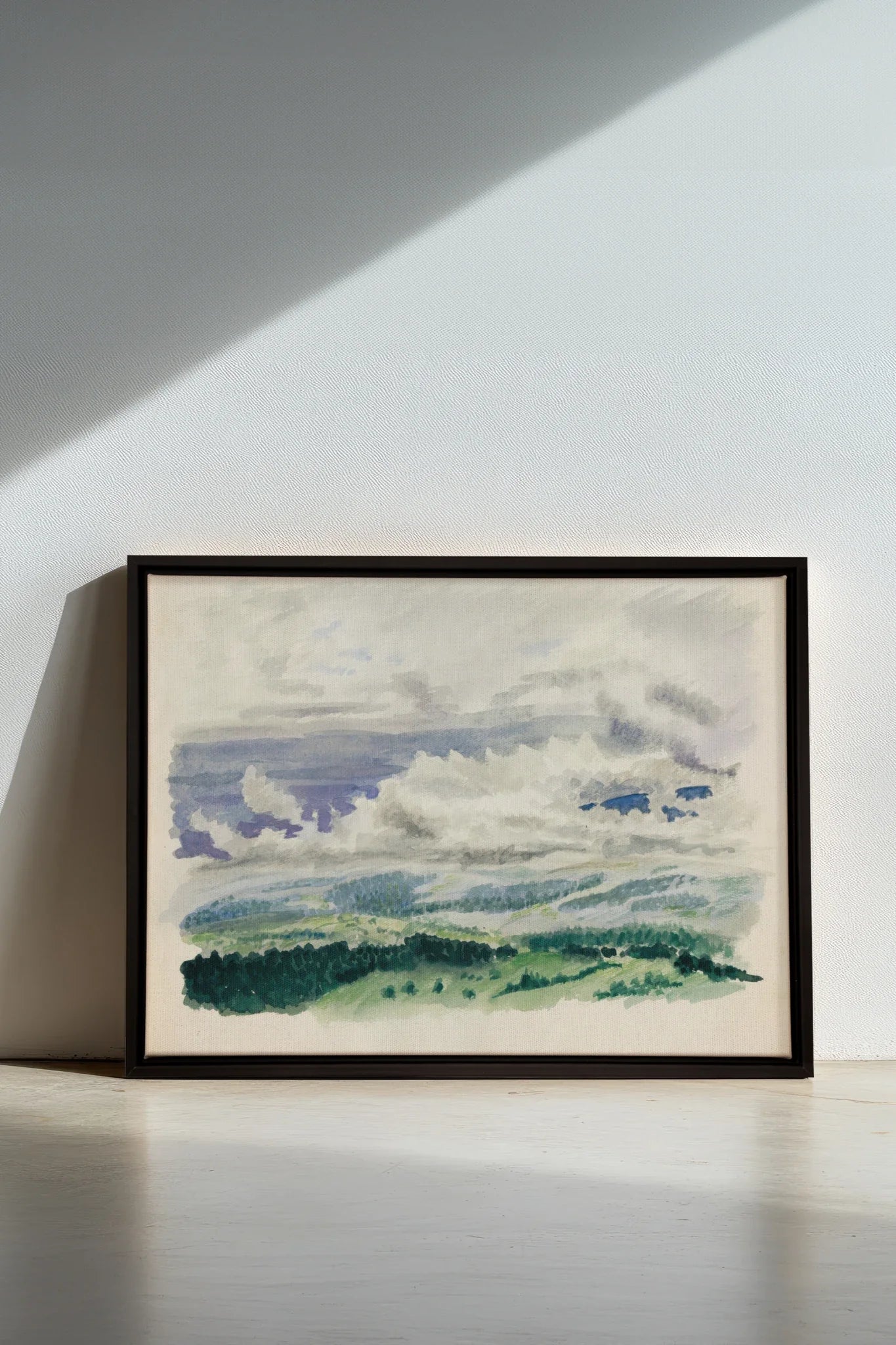 HILLS IN HUSH, Oeuvre sur toile étirée, encadré Noir