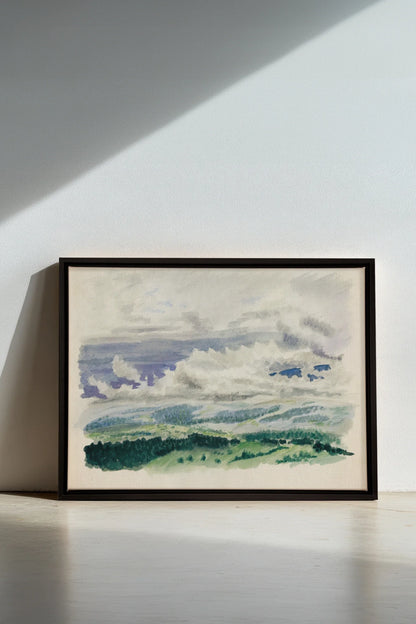 HILLS IN HUSH, Oeuvre sur toile étirée, encadré Noir