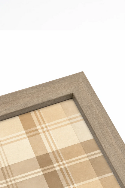 HONEY PLAID, Oeuvre sur toile rigide, encadré brun chêne