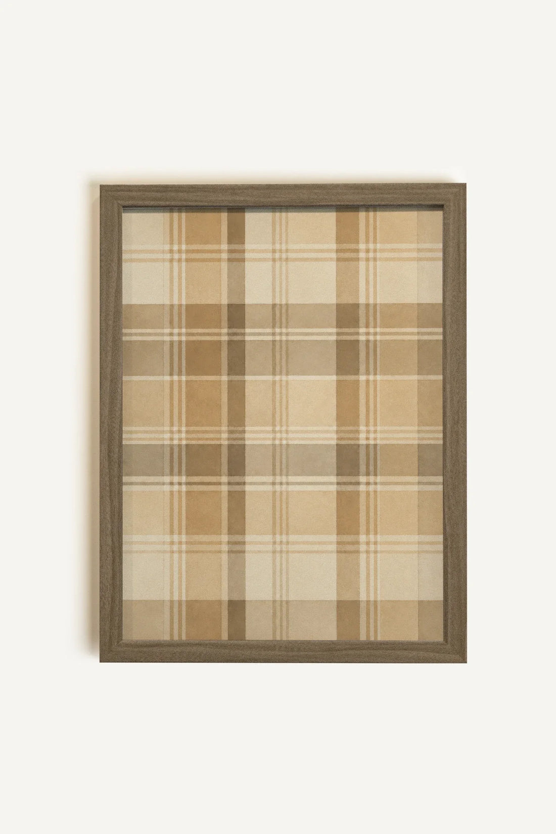 HONEY PLAID, Oeuvre sur toile rigide, encadré brun chêne
