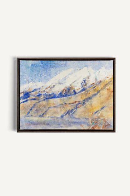 HORIZON CRISTALLIN, Oeuvre sur toile étirée, encadré Brun Noyer