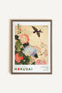 OLEKA CANVAS - HYDRANGEA AND SWALLOW, Oeuvre sur toile étirée, encadré Brun Chêne