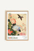 OLEKA CANVAS - HYDRANGEA AND SWALLOW, Oeuvre sur toile étirée, encadré Naturel Clair