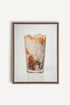 OLEKA CANVAS - ICED COFFEE, Oeuvre sur toile étirée, encadré Brun Chêne