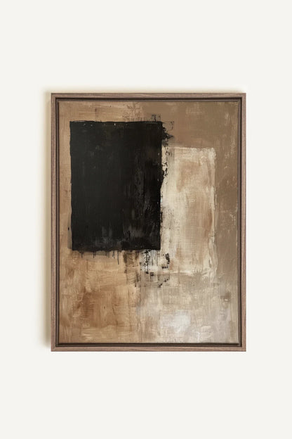 OLEKA CANVAS - INK METAPHOR II, Oeuvre sur toile étirée, encadré Brun Chêne