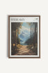 OLEKA CANVAS - INTERLAKEN, Oeuvre sur toile étirée, encadré Brun Chêne