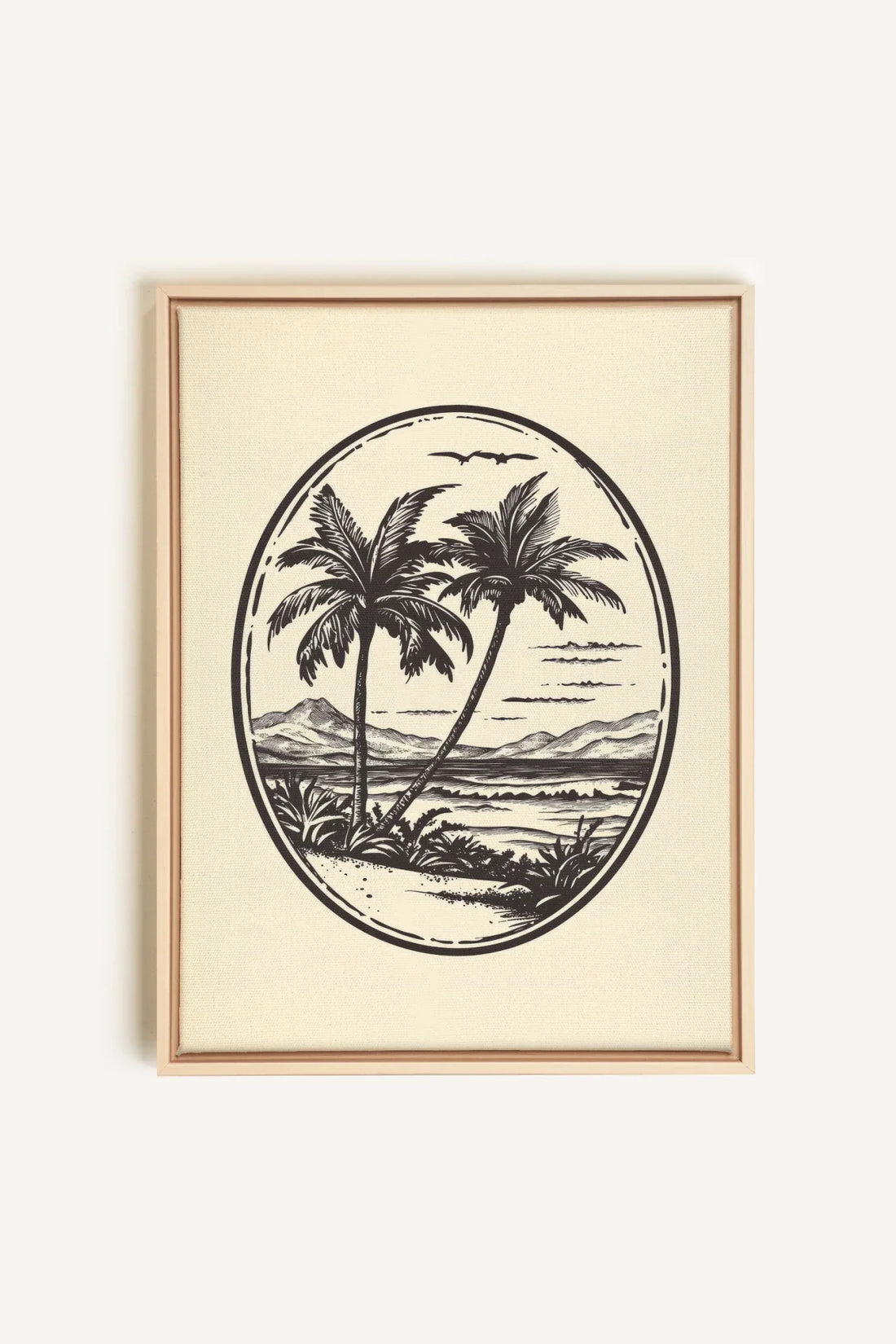 OLEKA CANVAS - ISLAND ESCAPE, Oeuvre sur toile étirée, encadré Naturel Clair