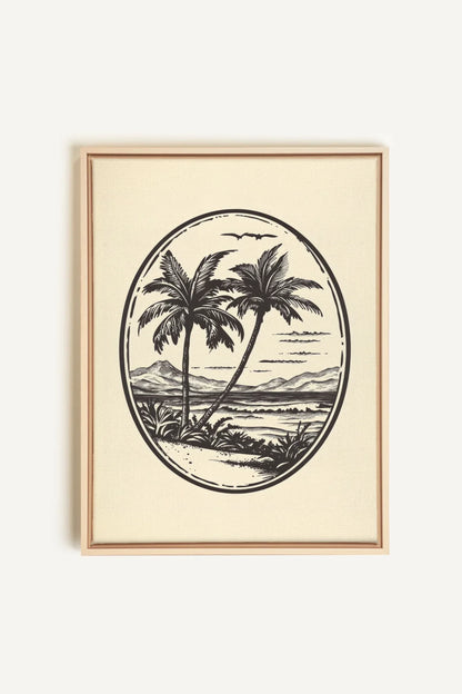 OLEKA CANVAS - ISLAND ESCAPE, Oeuvre sur toile étirée, encadré Naturel Clair
