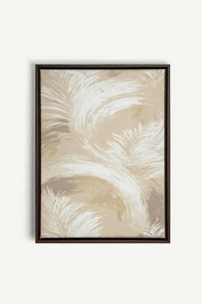 YVORY SWEEP, Oeuvre sur toile étirée, encadré Brun Noyer