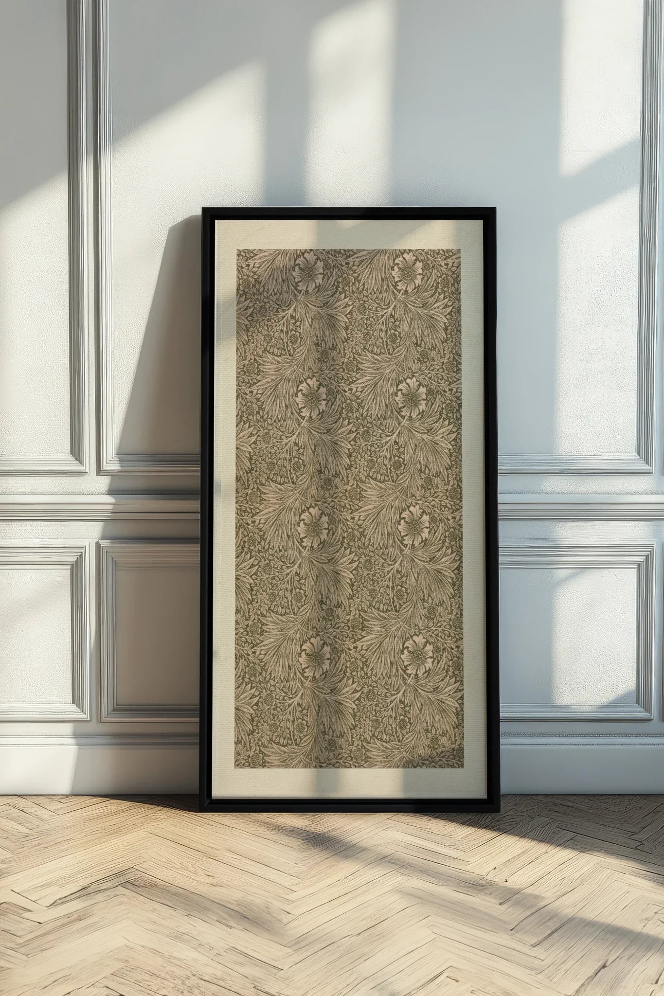 JARDIN GRAVÉ, Oeuvre sur toile étirée, encadré Noir