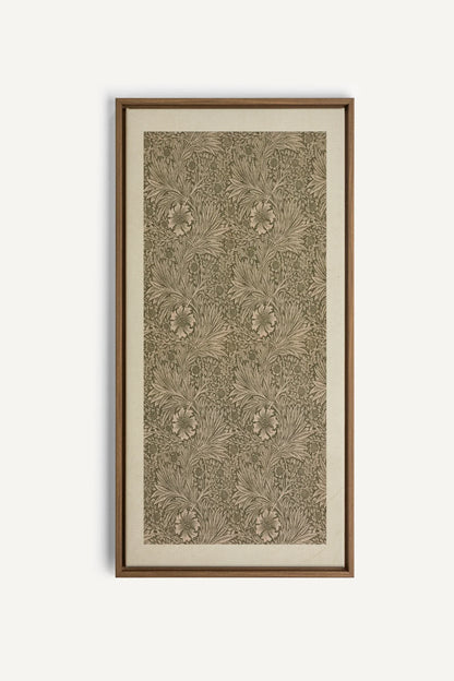 JARDIN GRAVÉ, Oeuvre sur toile étirée, encadré Brun Chêne