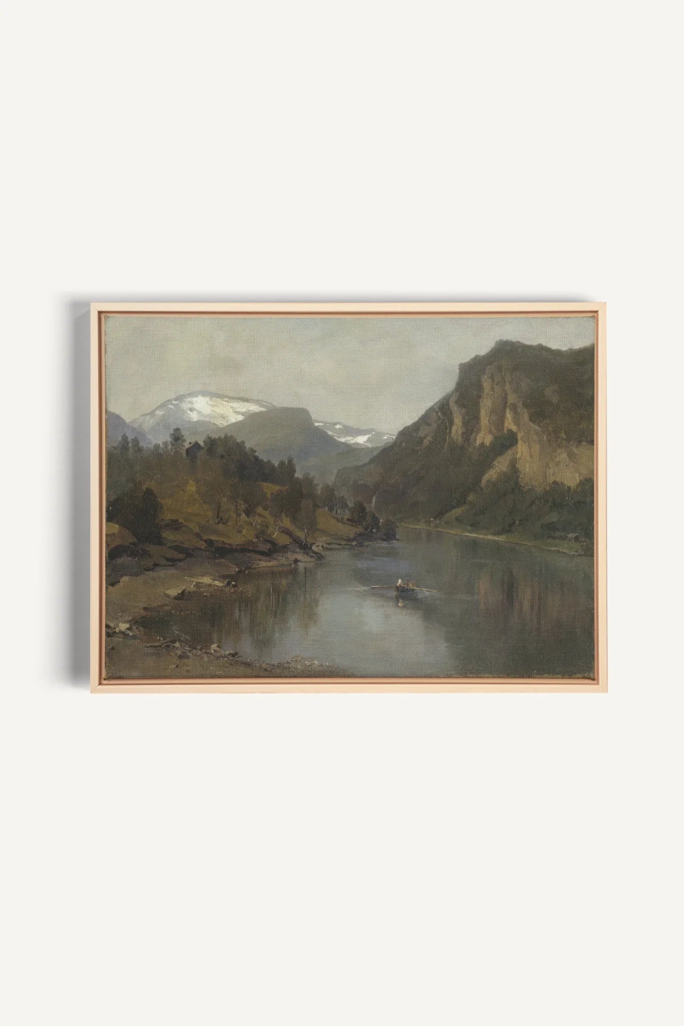 LAC MIROIR, Oeuvre sur toile étirée, encadré Naturel Clair