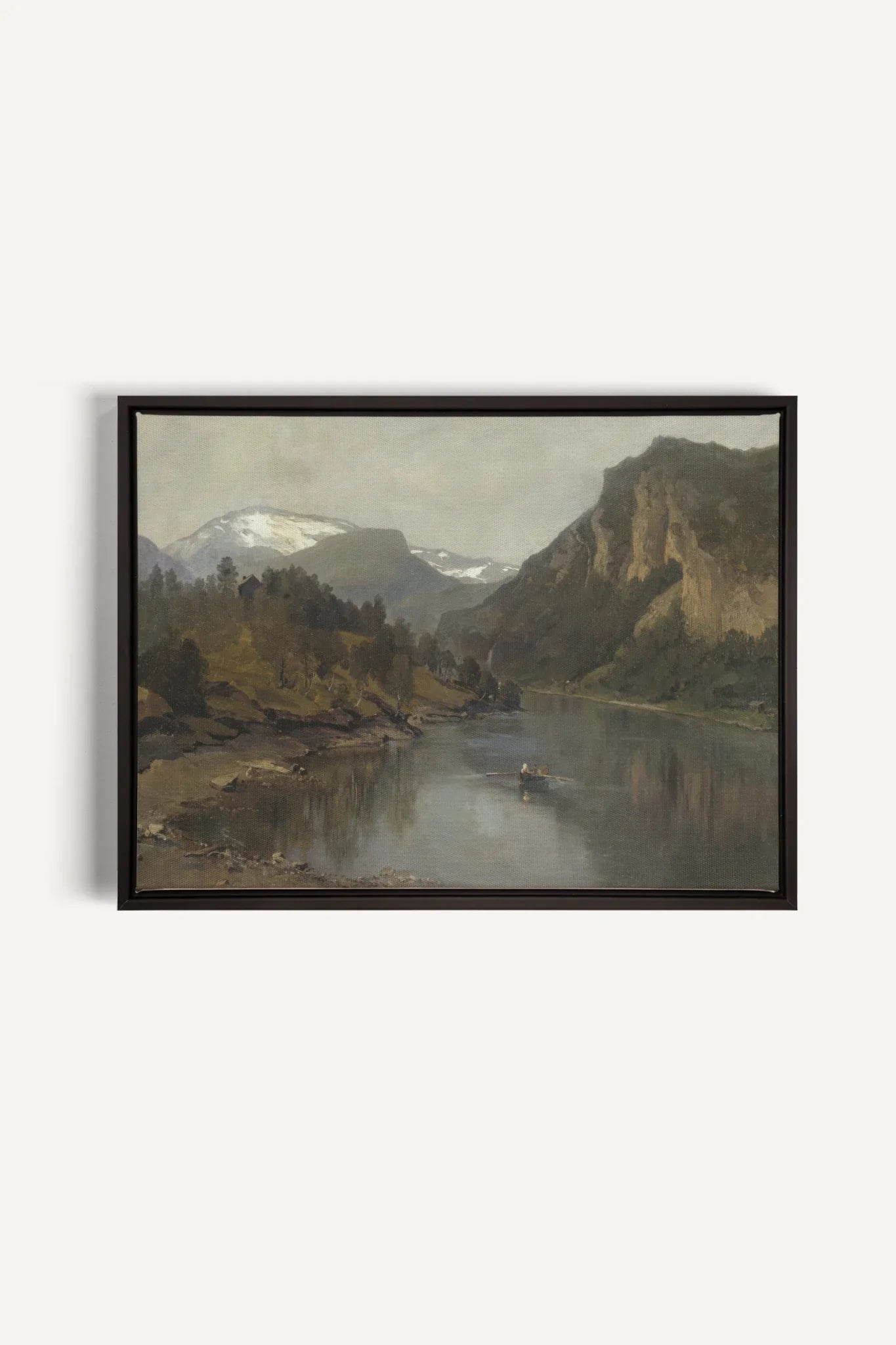 LAC MIROIR, Oeuvre sur toile étirée, encadré Noir