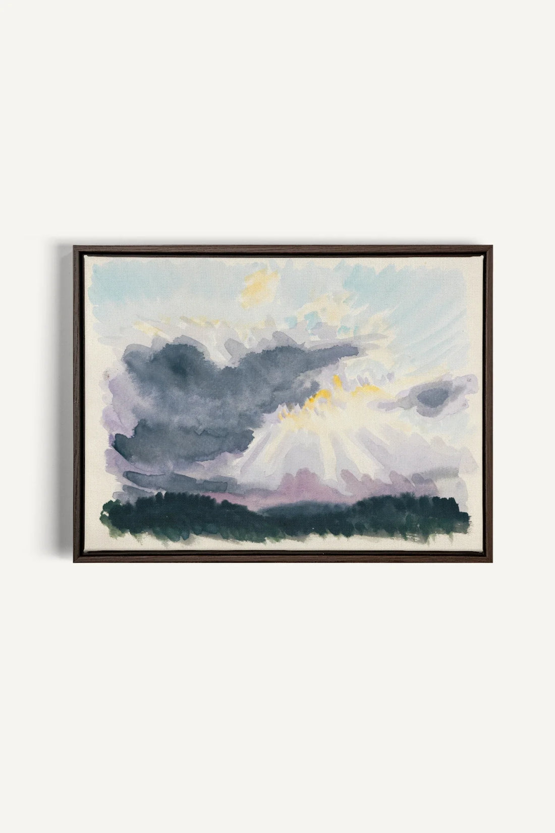 LAVENDER STORM, Oeuvre sur toile étirée, encadré Brun Noyer