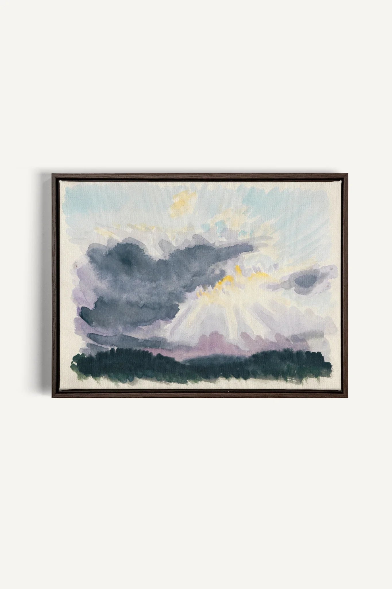 LAVENDER STORM, Work on stretched canvas, framed Walnut Brown