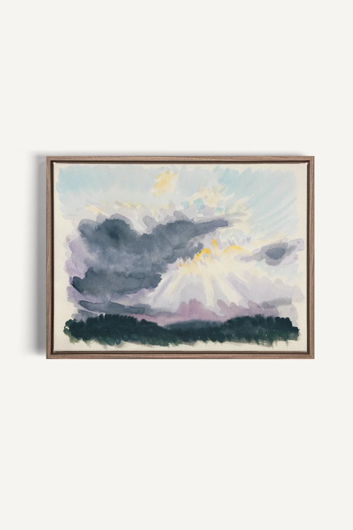 LAVENDER STORM, Work on stretched canvas, framed Oak Brown