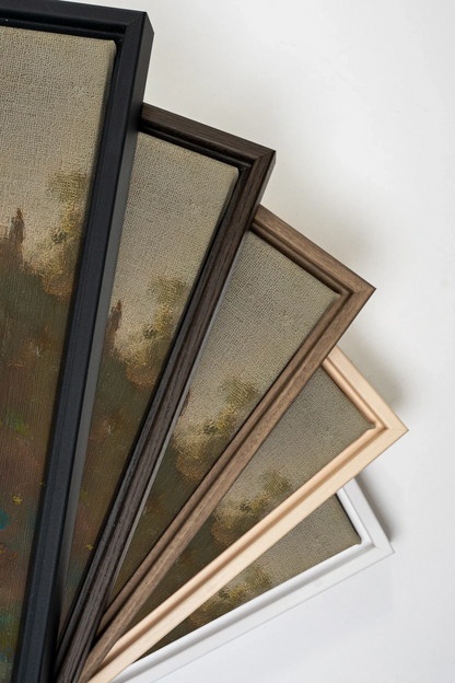 LE JARDIN DES PRÉS, Oeuvre sur toile étirée, encadré Blanc