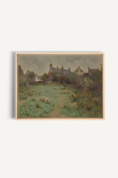 LE JARDIN DES PRÉS, Oeuvre sur toile étirée, encadré Naturel Clair