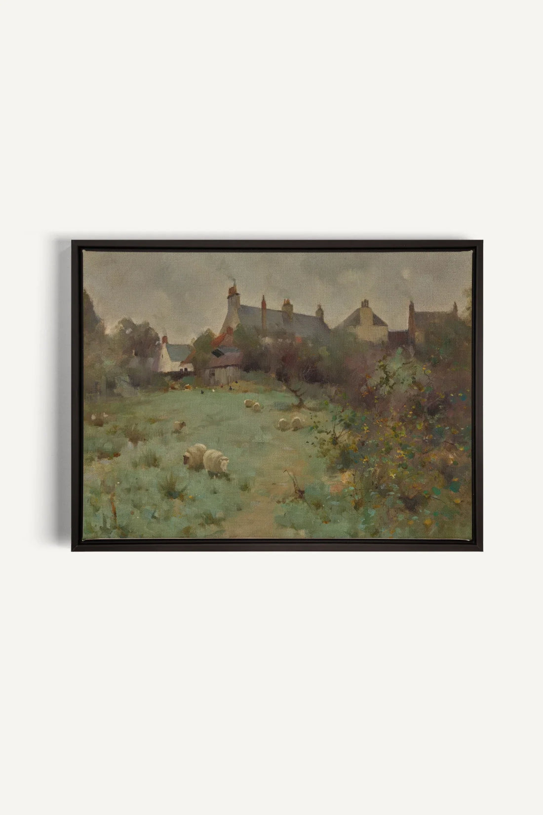LE JARDIN DES PRÉS, Oeuvre sur toile étirée, encadré Noir