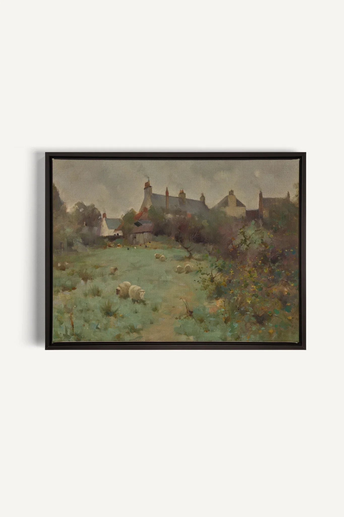 LE JARDIN DES PRÉS, Oeuvre sur toile étirée, encadré Noir