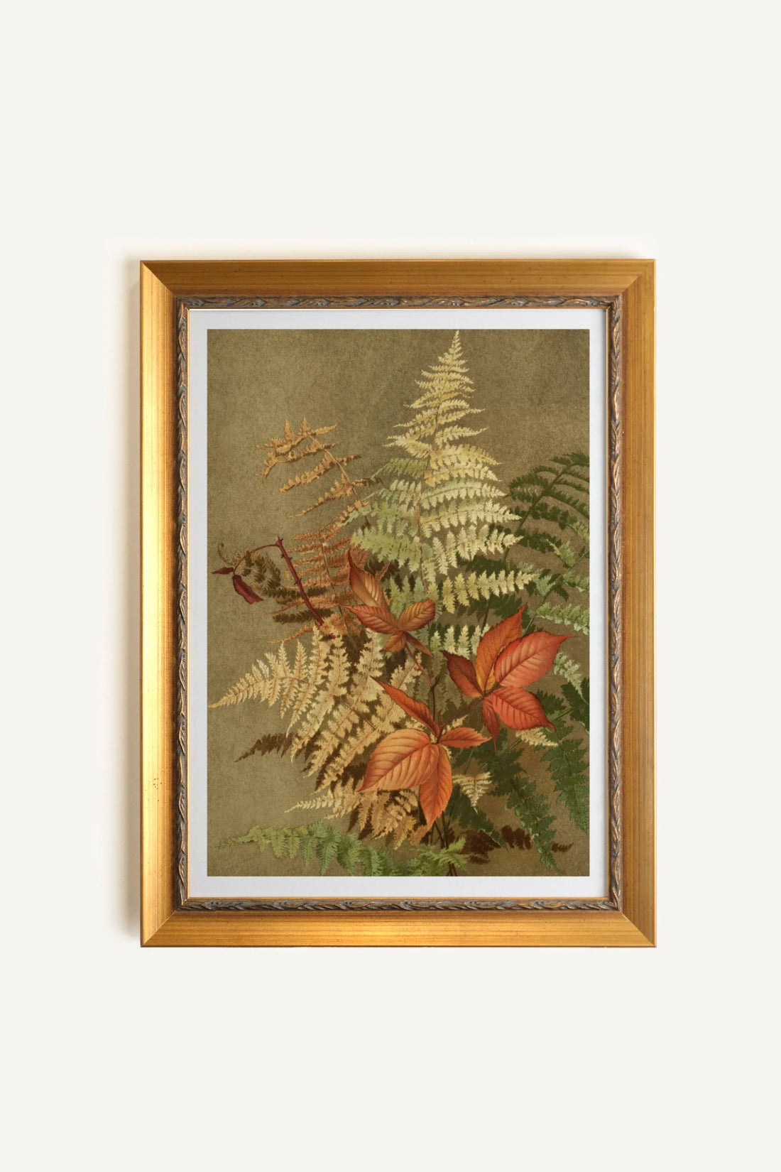 LEAF RELIC, Oeuvre sur toile étirée, encadré Vintage Or