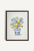OLEKA CANVAS - LEMON BREEZE, Oeuvre sur toile étirée, encadré Brun Noyer