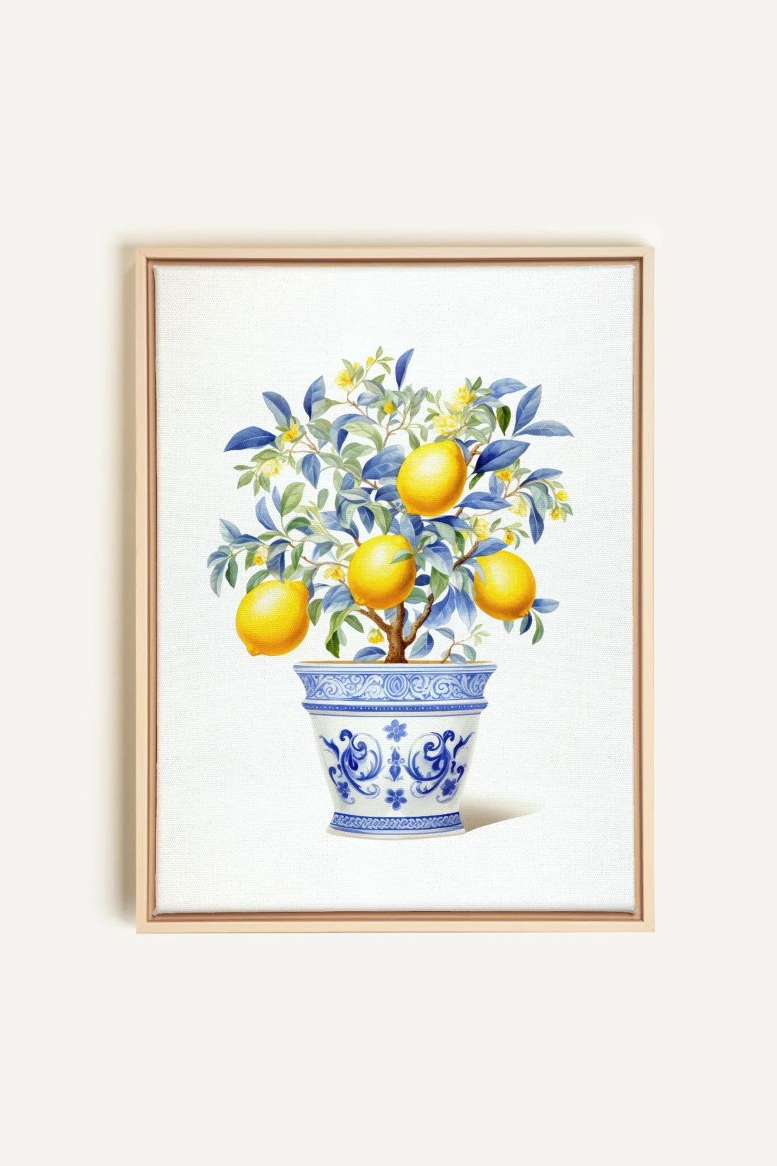 OLEKA CANVAS - LEMON BREEZE, Oeuvre sur toile étirée, encadré Naturel Clair