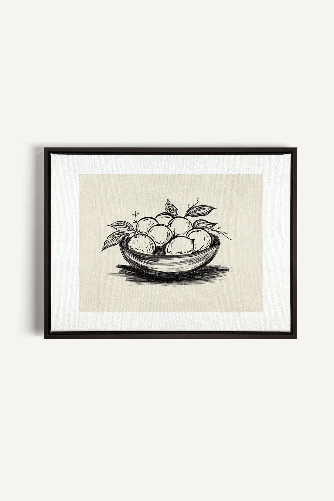 LEMON SKETCH, Oeuvre sur toile étirée, encadré Noir