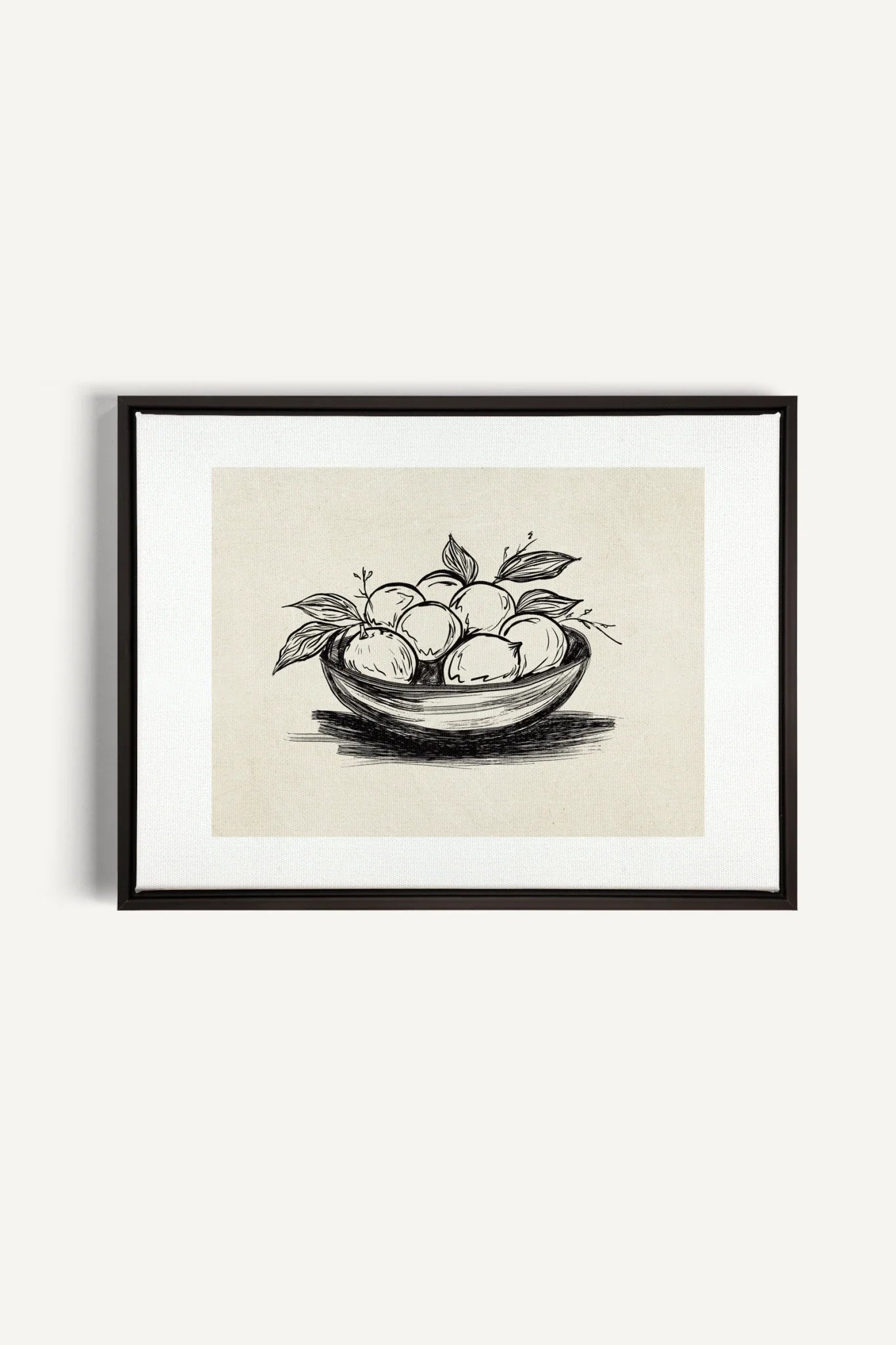 LEMON SKETCH, Oeuvre sur toile étirée, encadré Noir