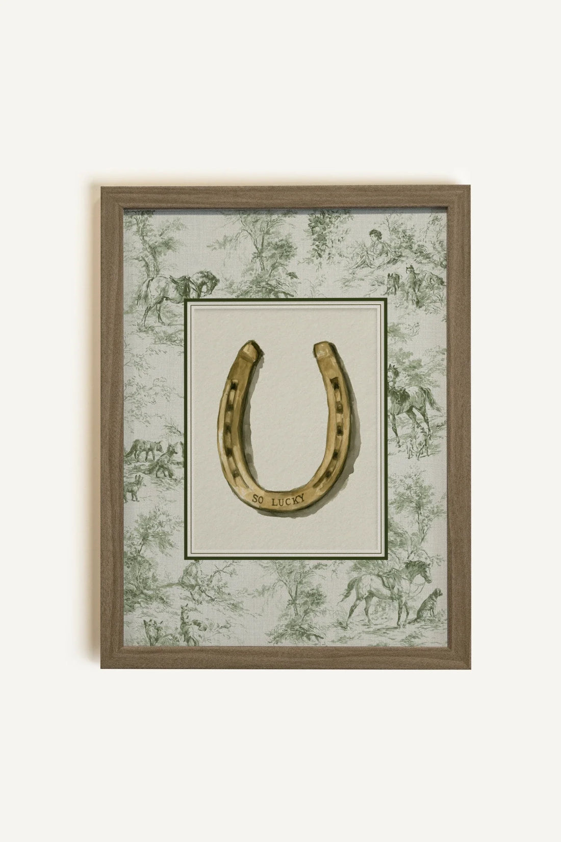 LE PORTE-BONHEUR, Oeuvre sur toile rigide, encadré brun chêne