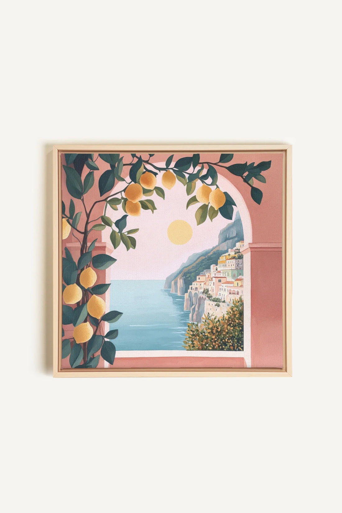 LIMONADE ROSE, Artwork on stretched canvas, framed Natural Light