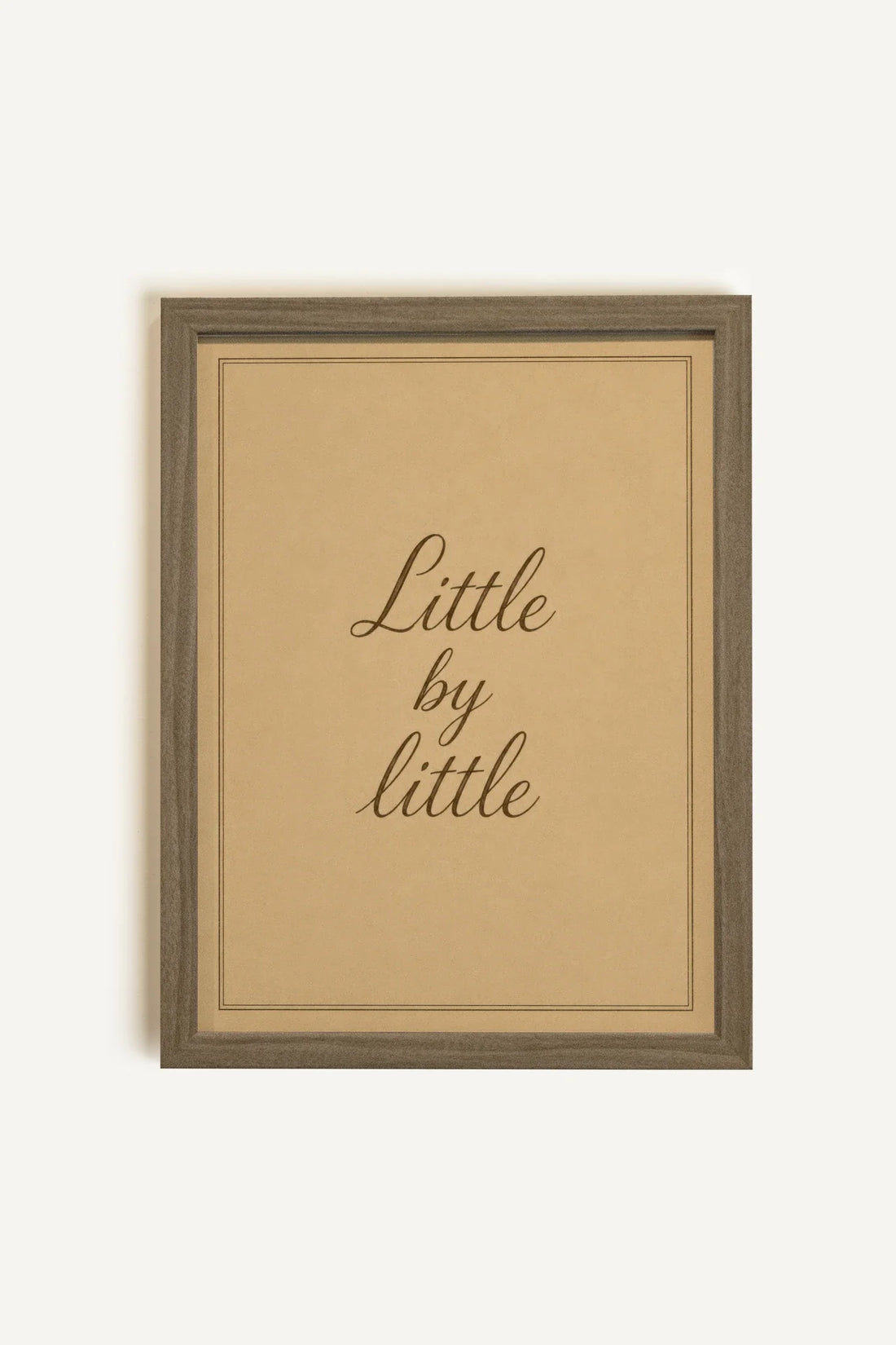 LITTLE BY LITTLE, Oeuvre sur toile rigide, encadré brun chêne