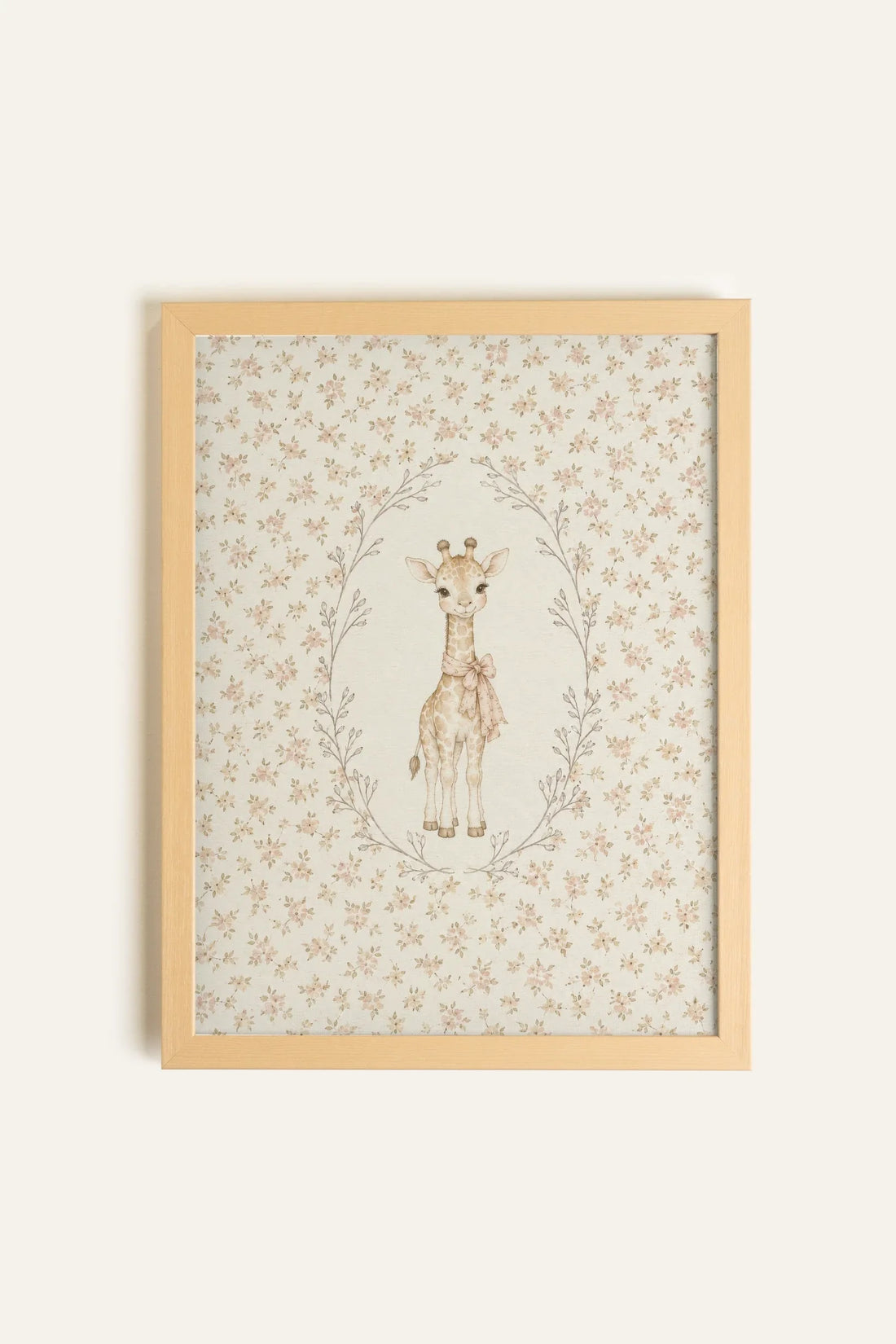 LITTLE GIRAFFE, Oeuvre sur toile rigide, encadré Naturel Clair