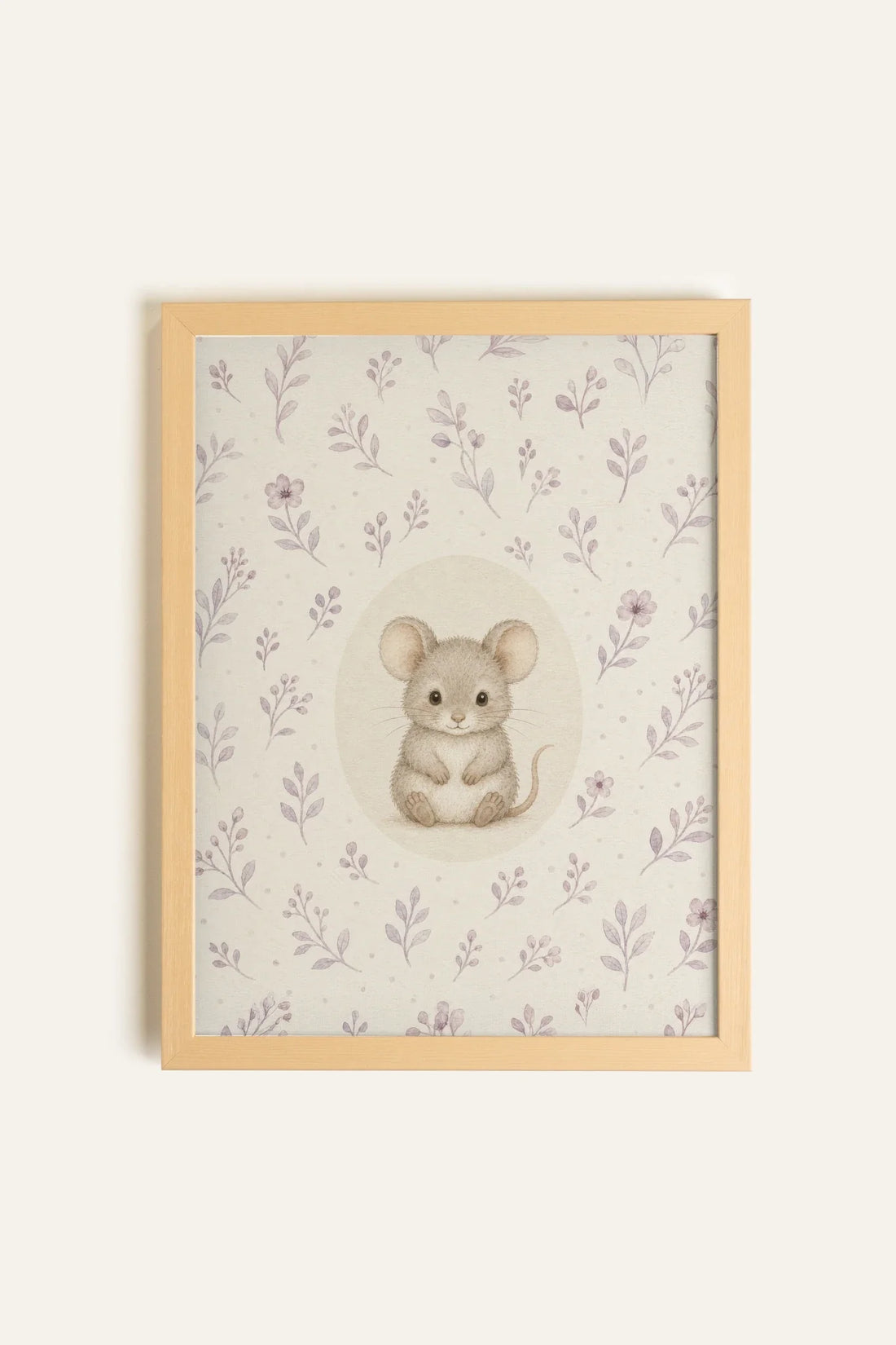 LITTLE MOUSE, Oeuvre sur toile rigide, encadré Naturel Clair