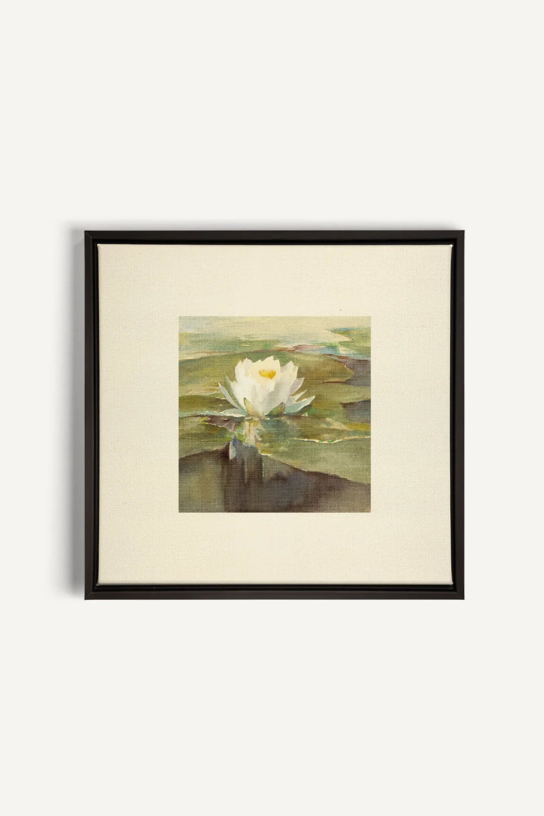 LOTUS DE LIN, Oeuvre sur toile étirée, encadré Noir