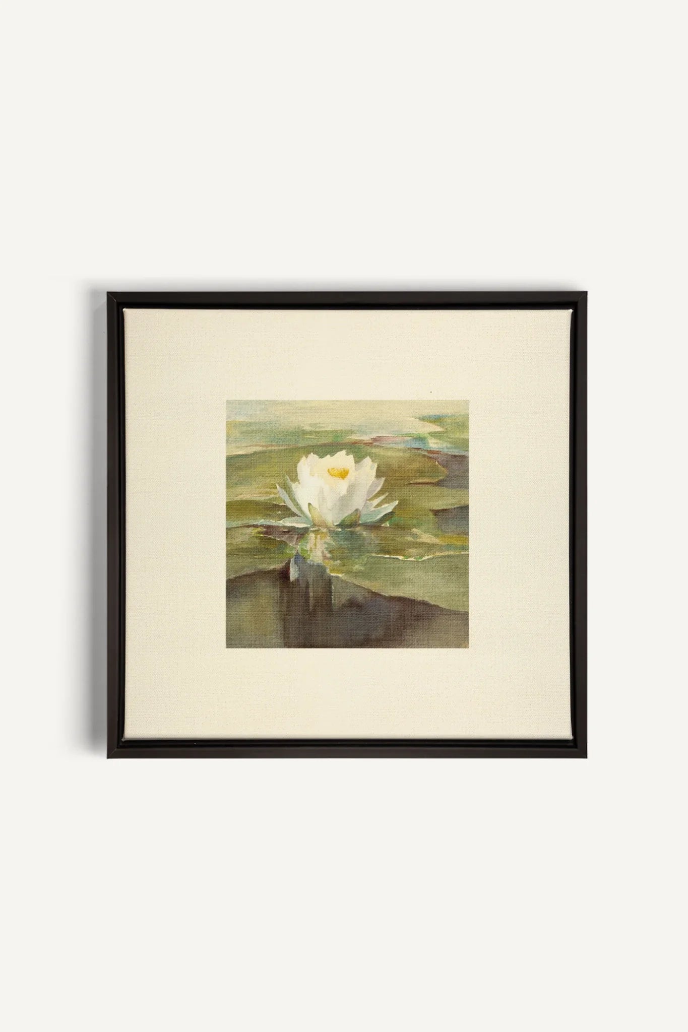 LOTUS DE LIN, Oeuvre sur toile étirée, encadré Noir