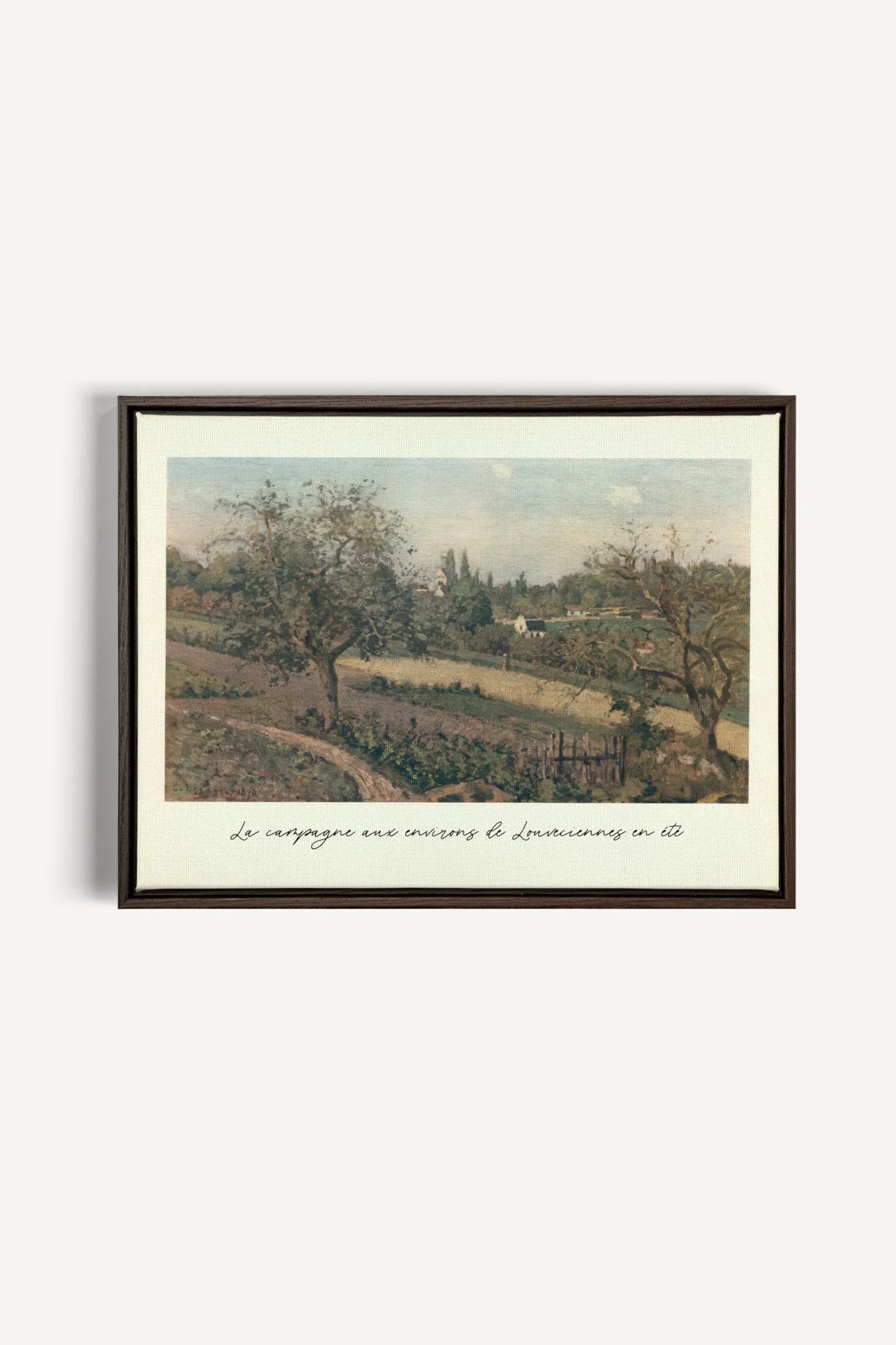 LOUVECIENNES EN ÉTÉ, Oeuvre sur toile étirée, encadré Brun Noyer