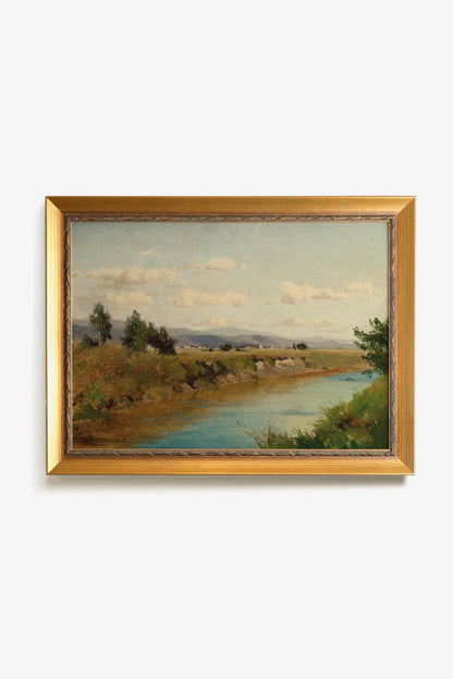 LUMIÈRE DE MIDI, Oeuvre sur toile rigide, encadré Vintage Or