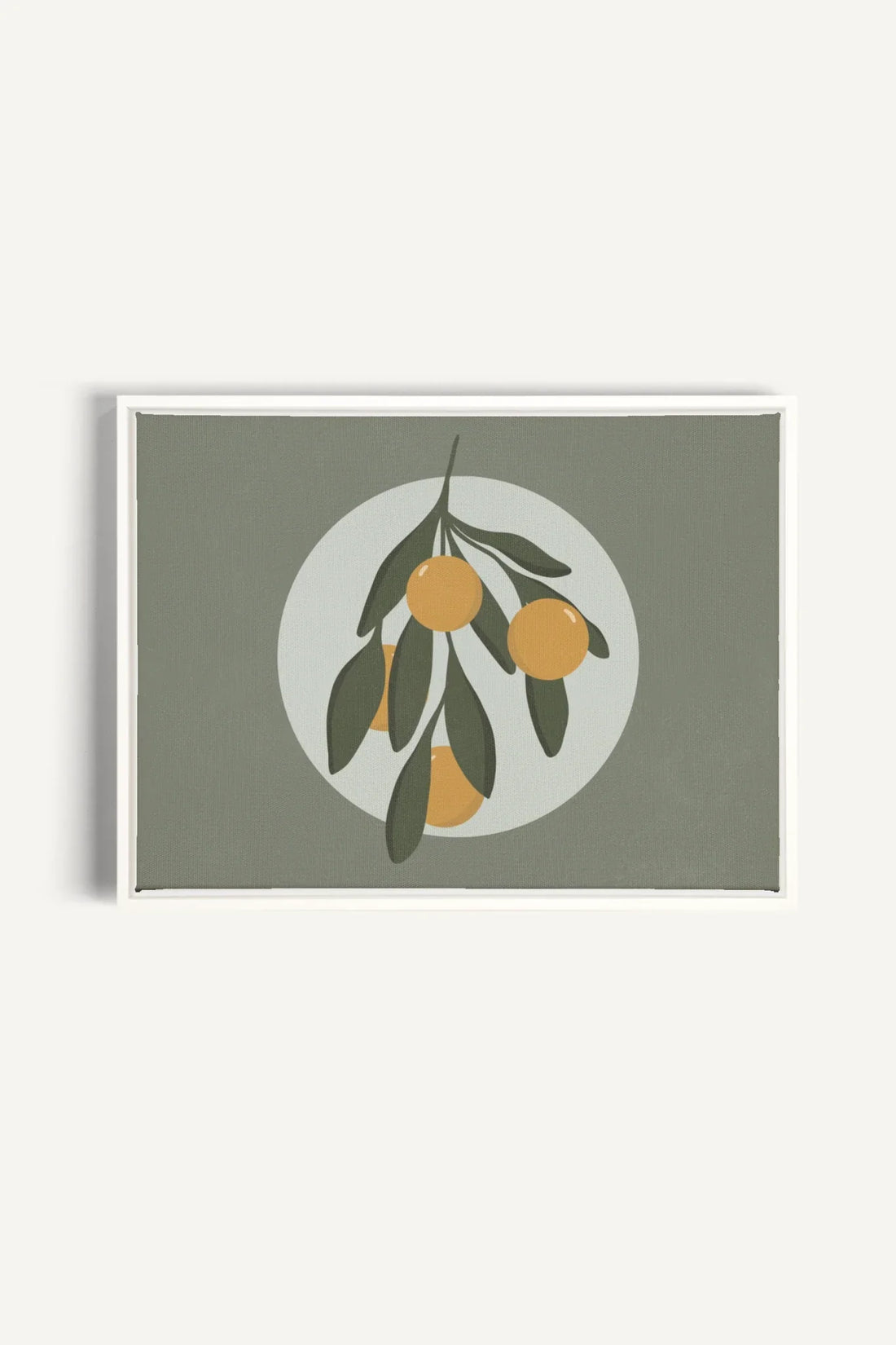 OLEKA CANVAS - LUNAR CITRUS, Oeuvre sur toile étirée, encadré Blanc