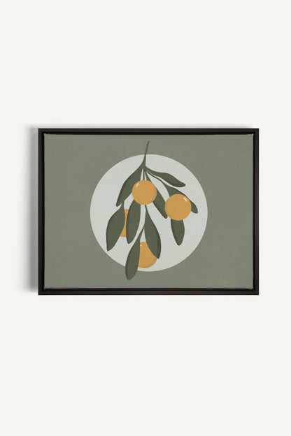 OLEKA CANVAS - LUNAR CITRUS, Oeuvre sur toile étirée, encadré Noir