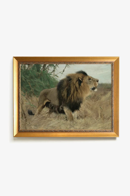 MAJESTÉ SAUVAGE, Oeuvre sur toile rigide, encadré Vintage Or